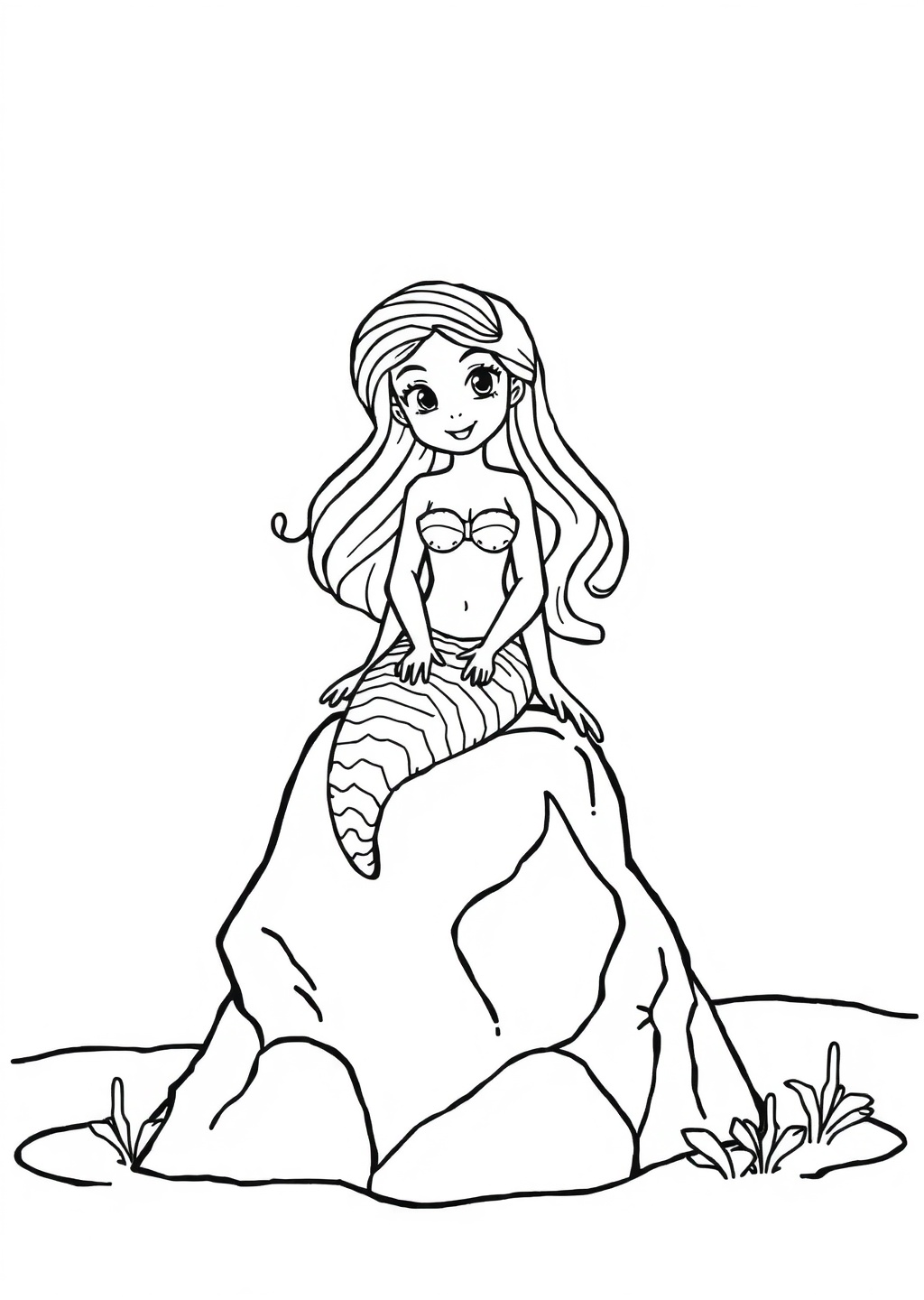 Ausmalbild: Meerjungfrau