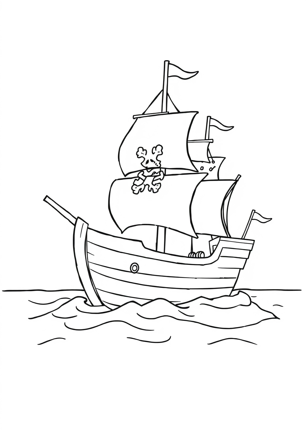 Ausmalbild: Piratenschiff