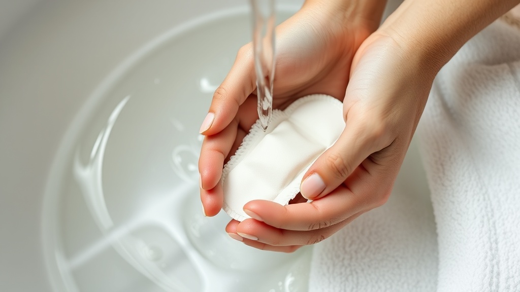 Lavage des serviettes menstruelles lavables sous l'eau