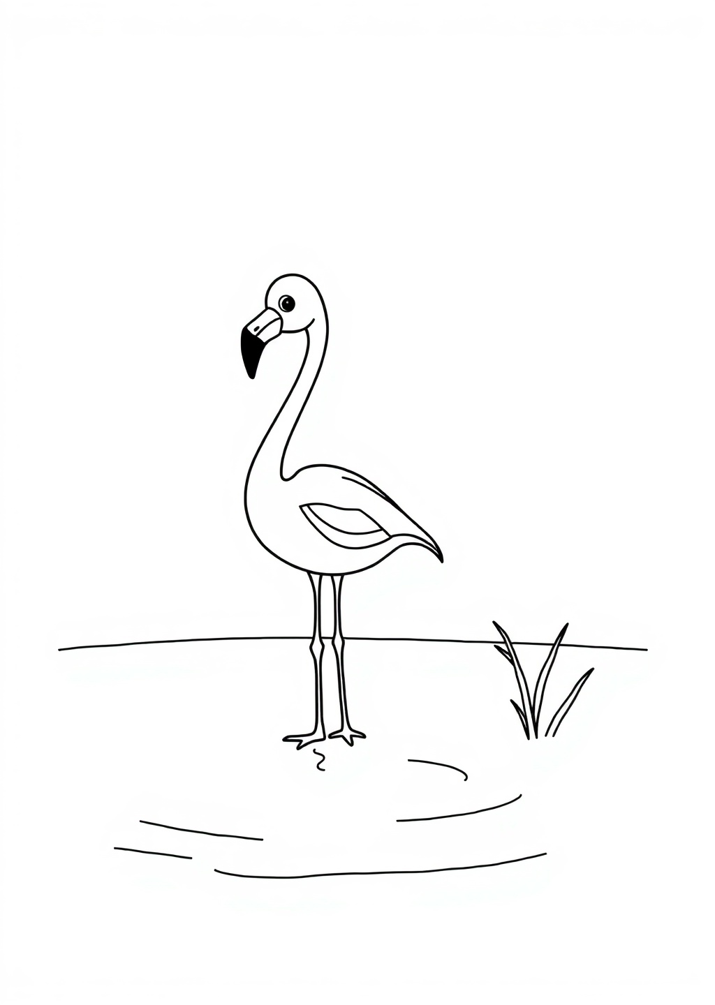 Ausmalbild: Flamingo