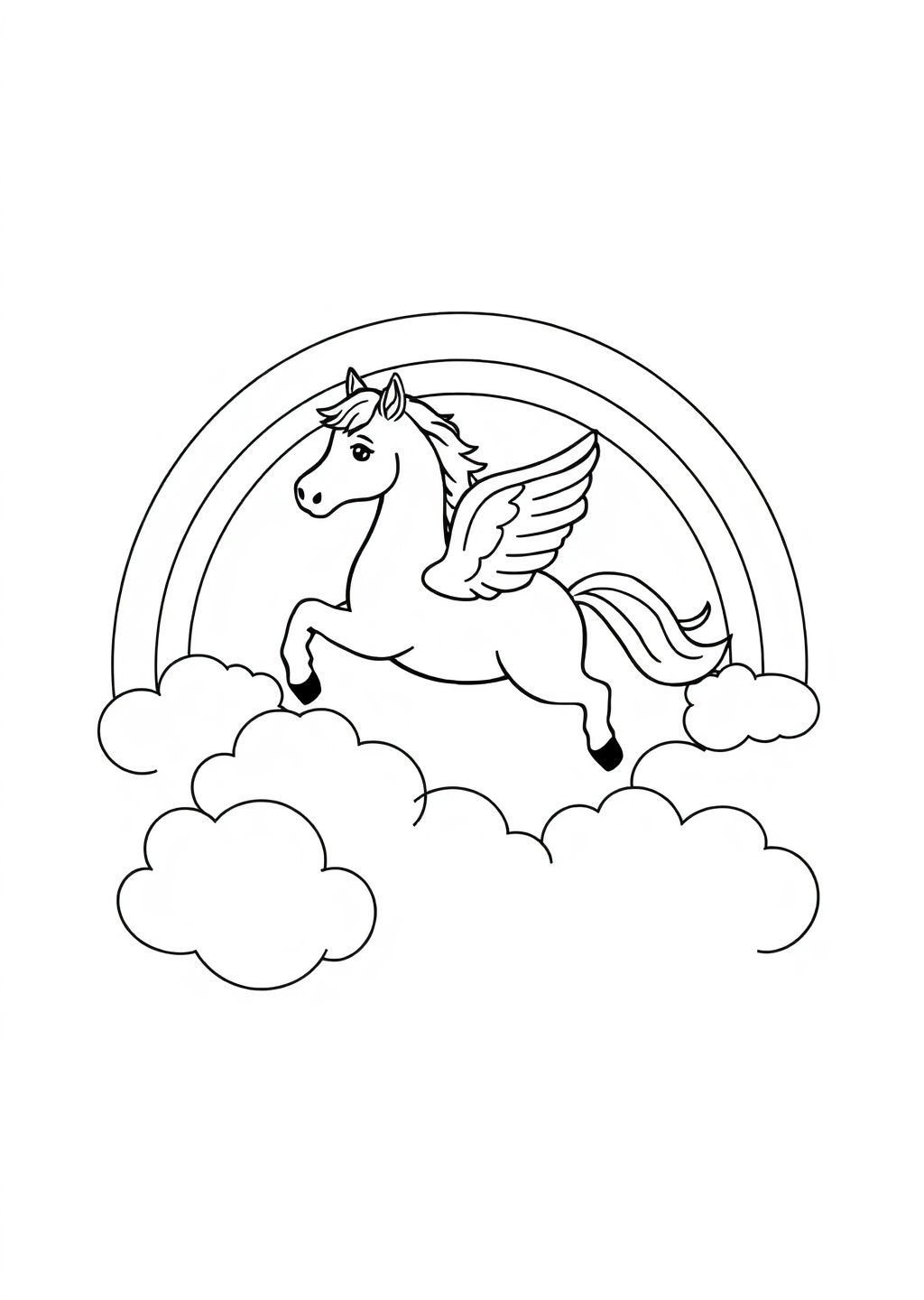 Ausmalbild: Pegasus
