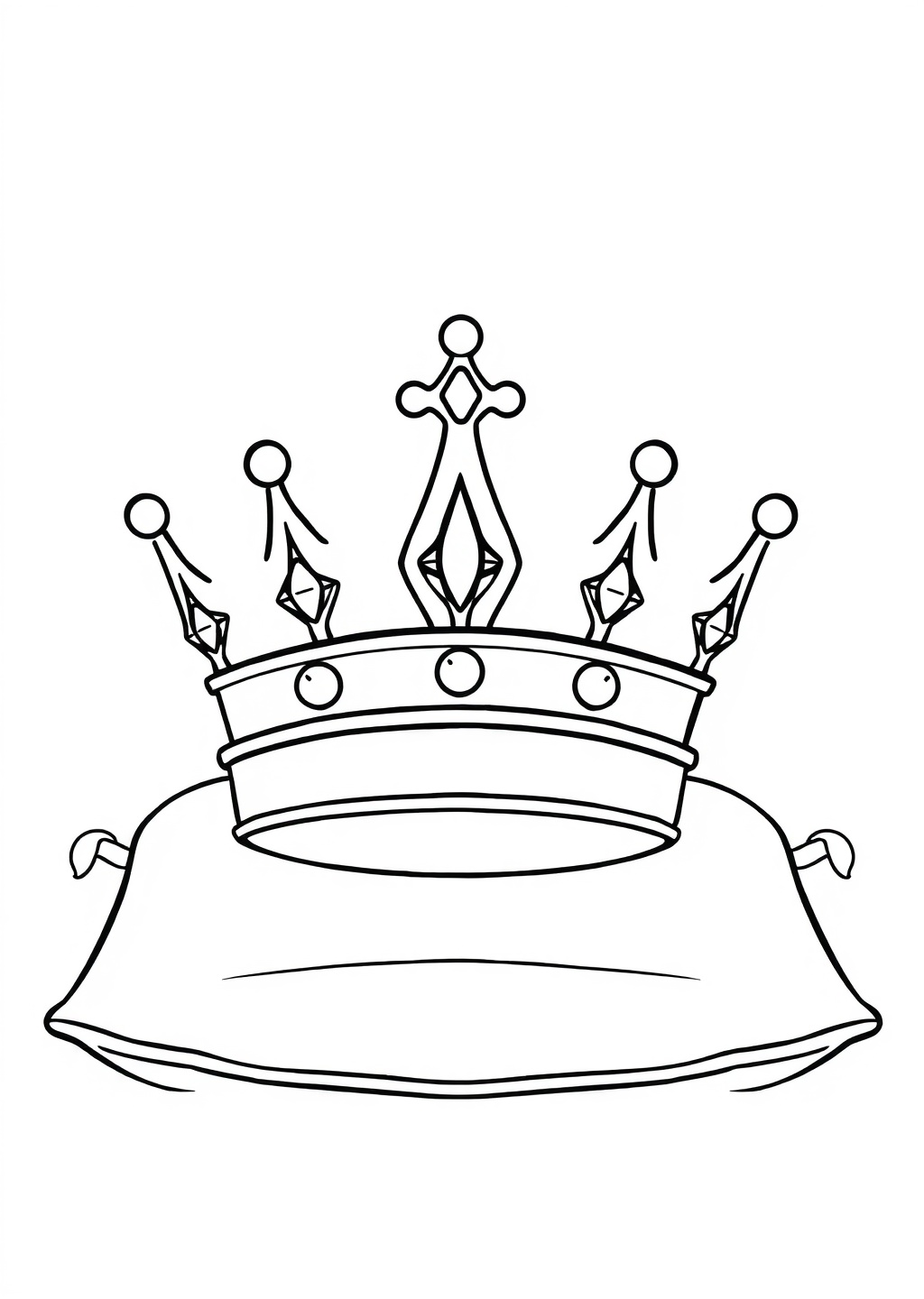 Ausmalbild: Krone & Juwelen