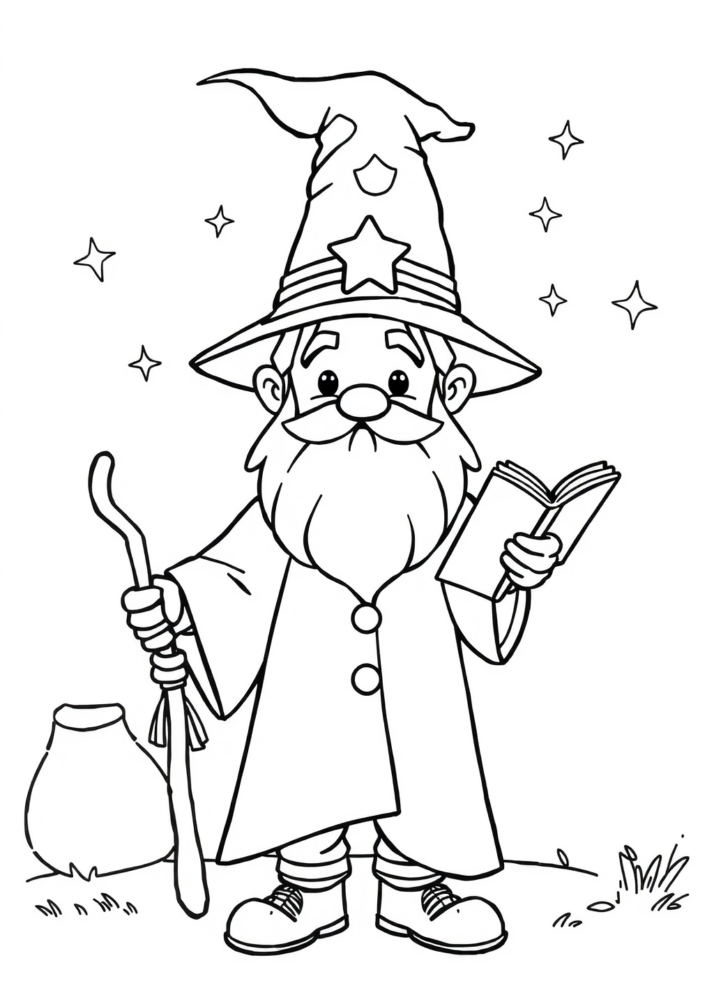 Ausmalbild: Zauberer