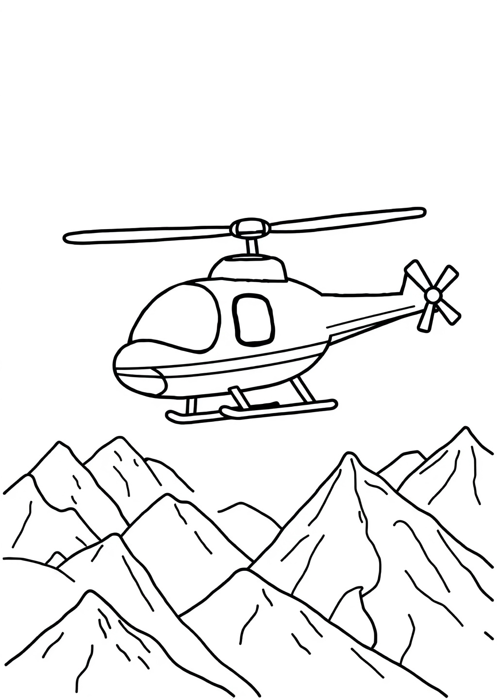 Ausmalbild: Rettungshubschrauber