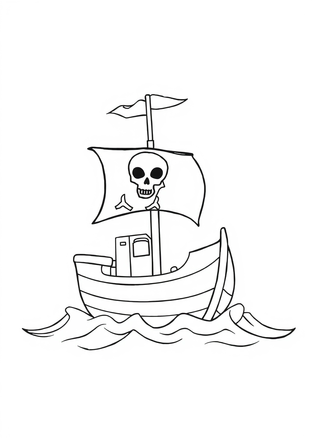 Ausmalbild: Piratenschiff