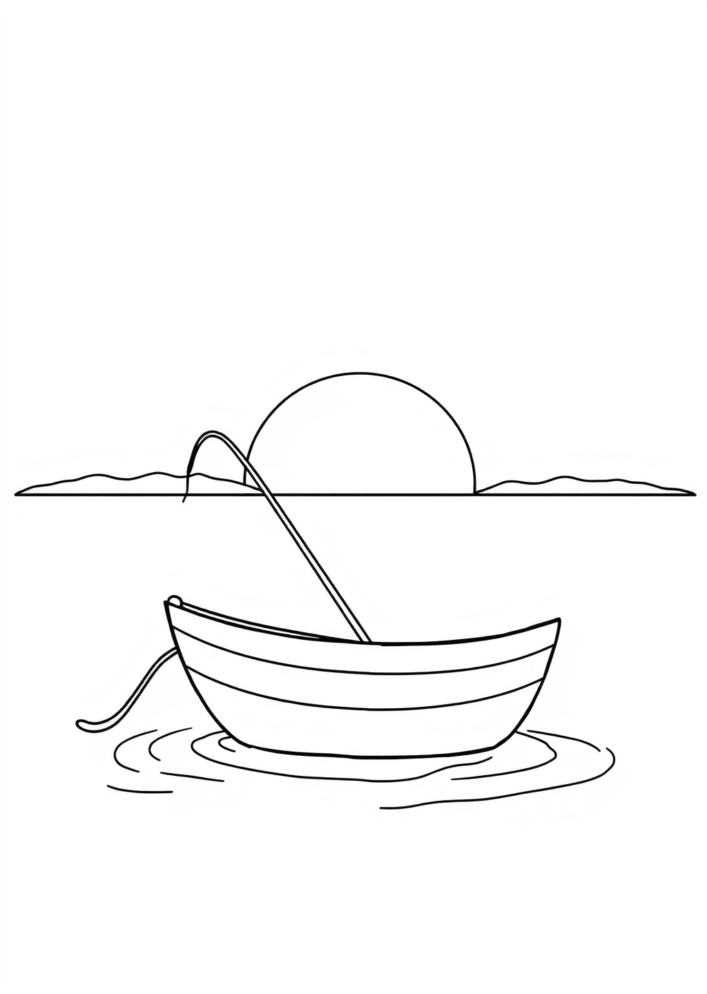 Ausmalbild: Fischerboot