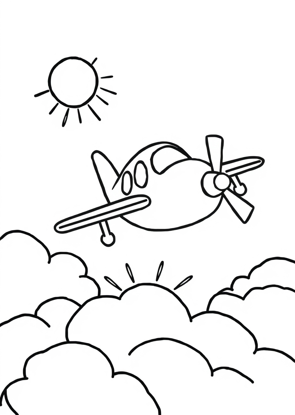 Ausmalbild: Flugzeug