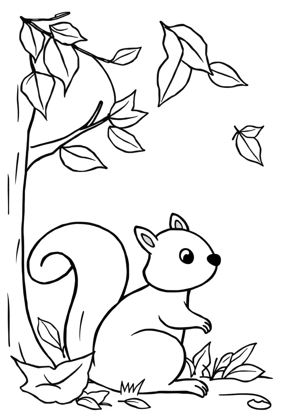 Ausmalbild: Fallende Blätter