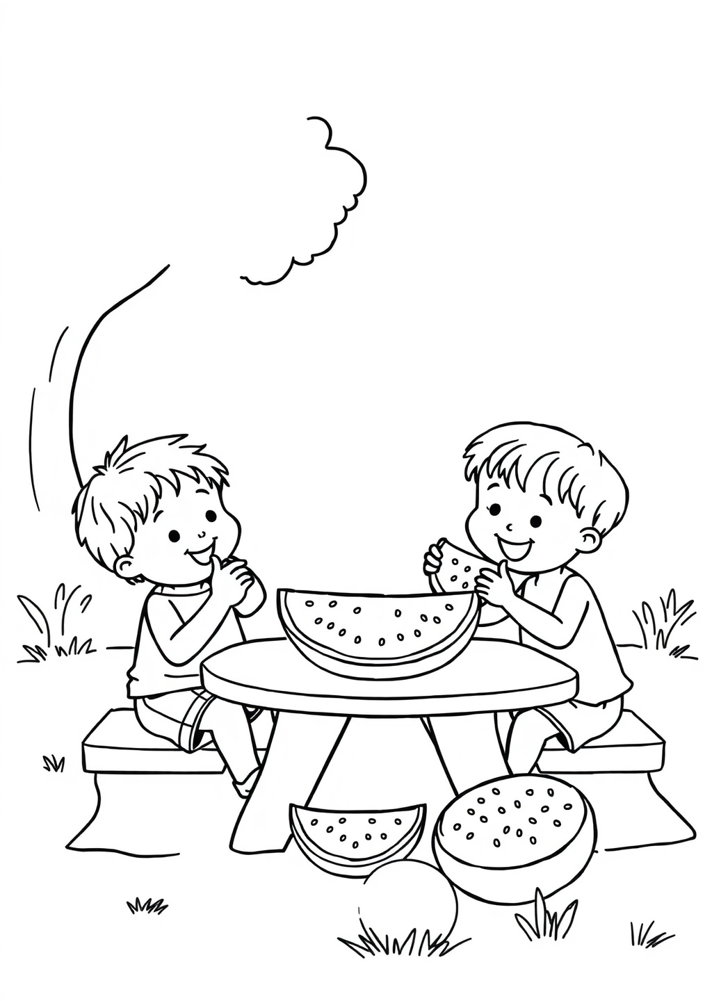 Ausmalbild: Wassermelone