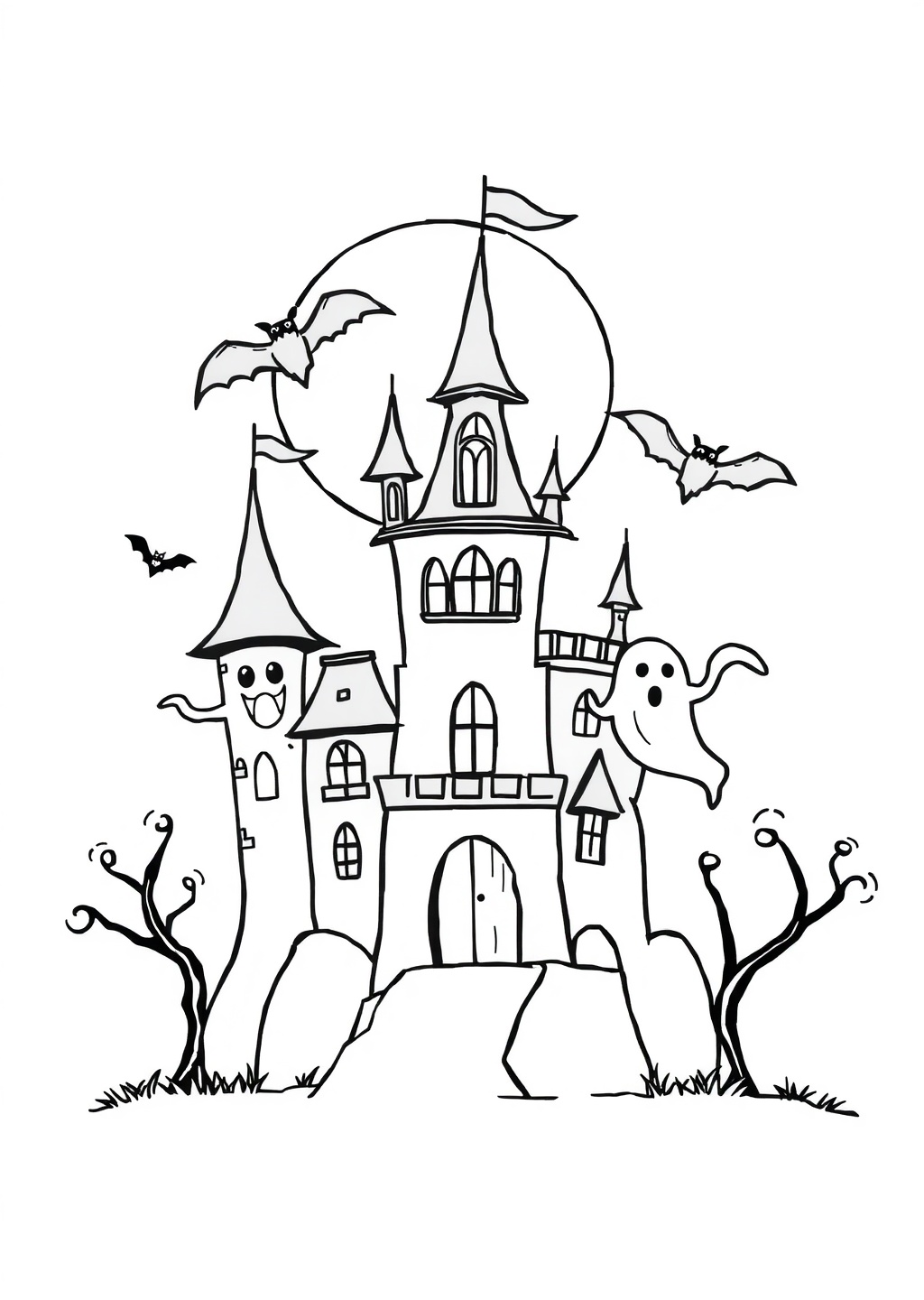 Ausmalbild: Gespensterschloss