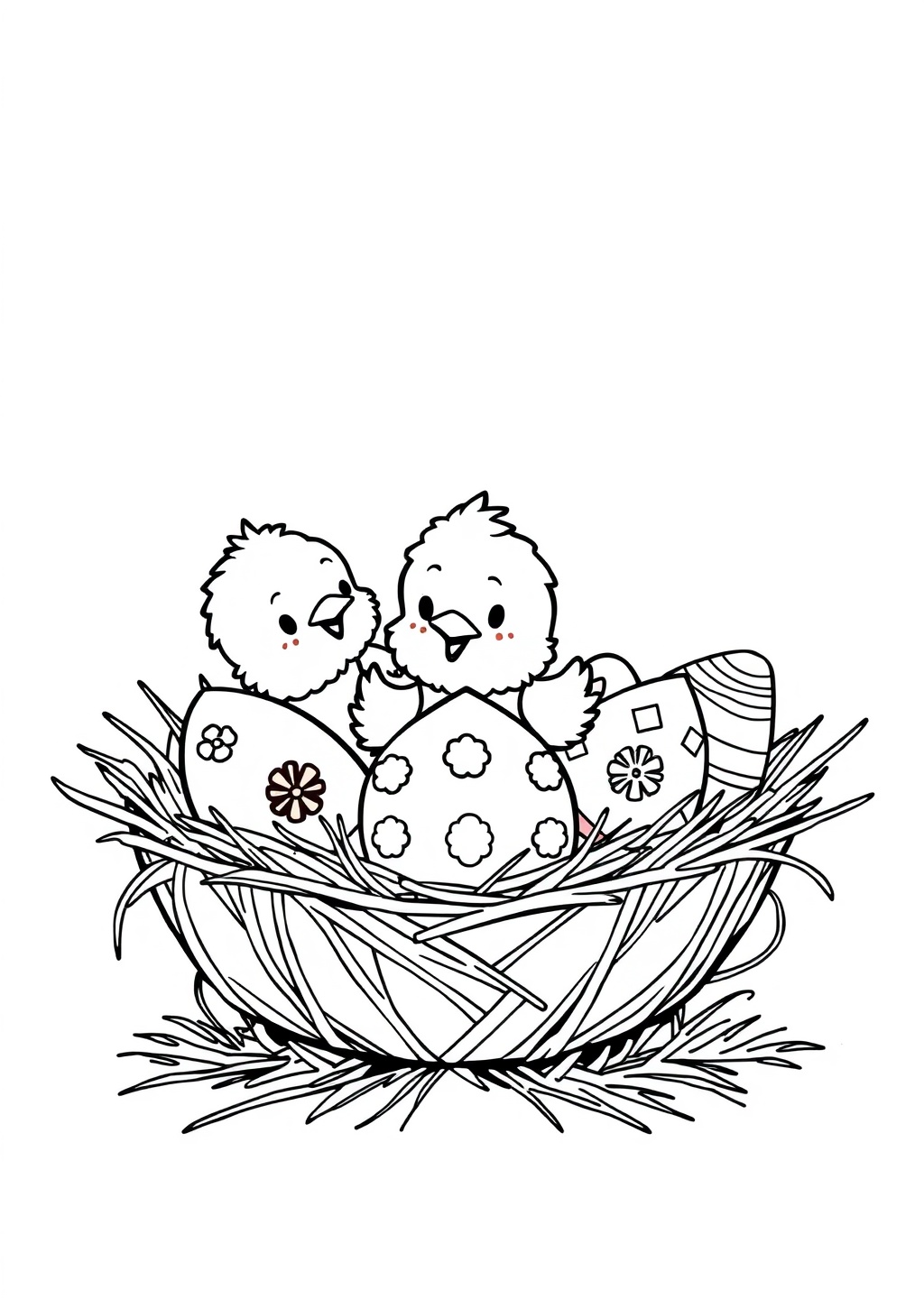 Ausmalbild: Osterküken