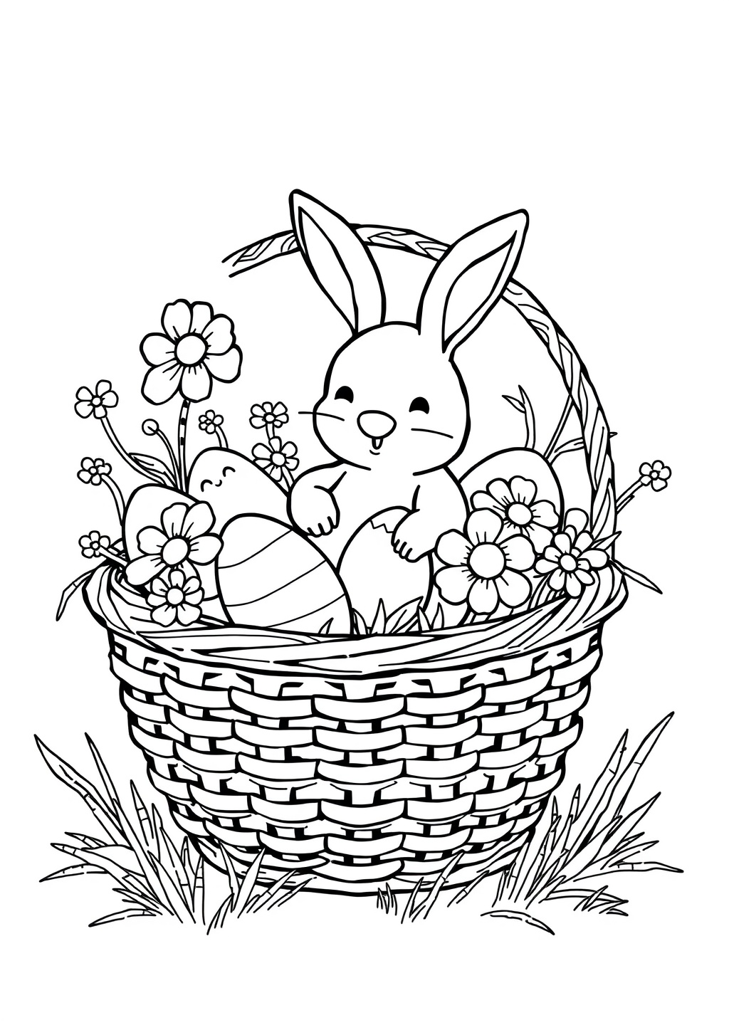 Ausmalbild: Osterkorb
