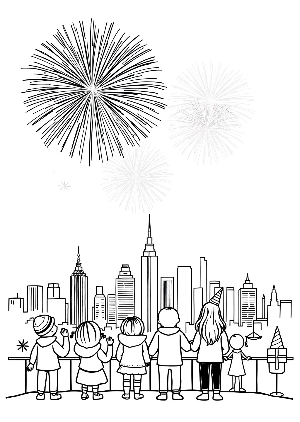 Ausmalbild: Silvester