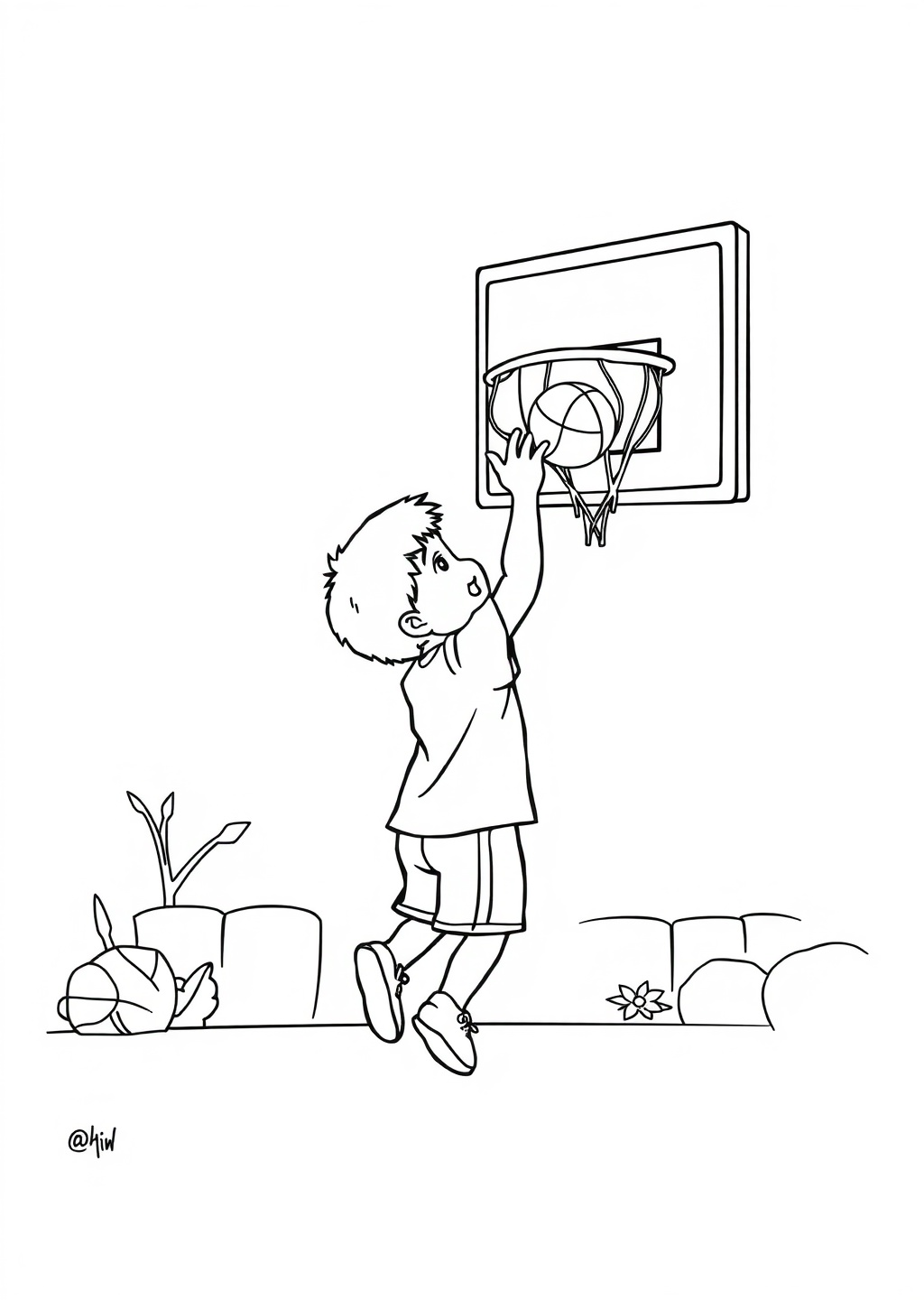 Ausmalbild: Basketball