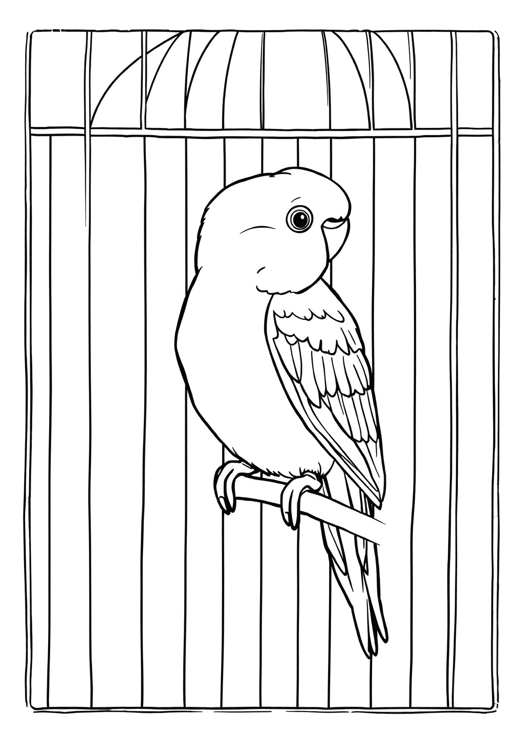 Ausmalbild: Wellensittich