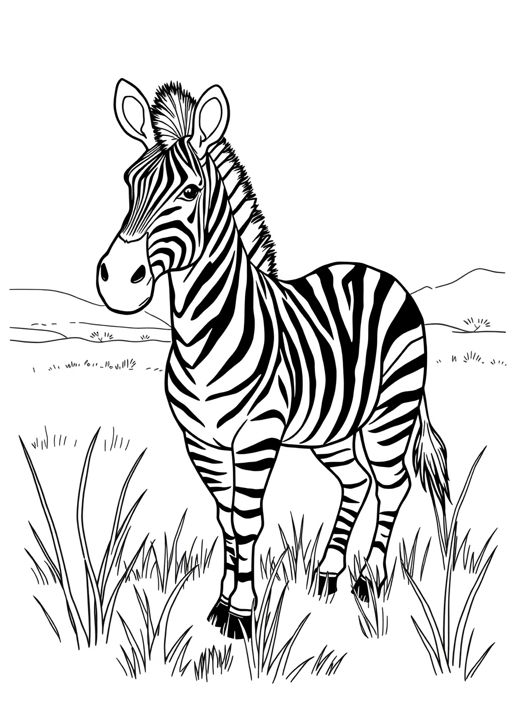 Ausmalbild: Zebra