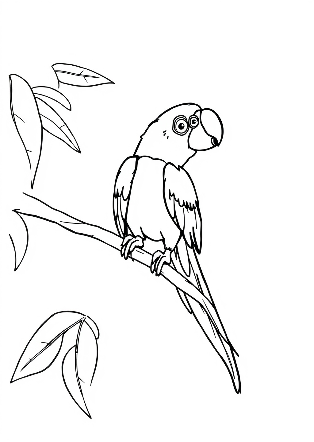 Ausmalbild: Papagei