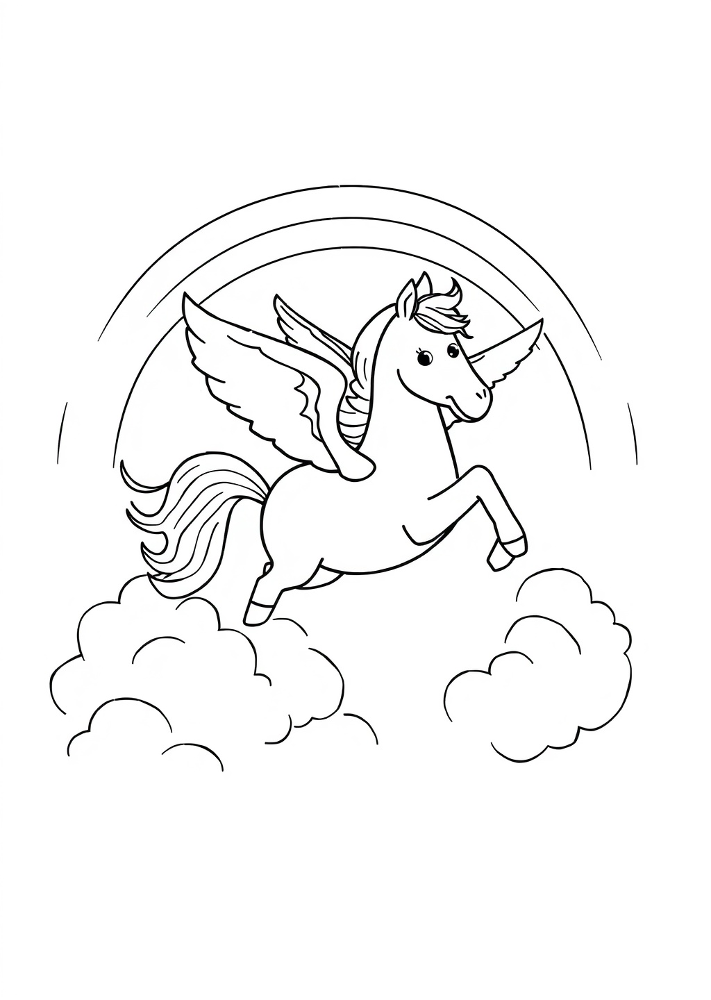 Ausmalbild: Pegasus