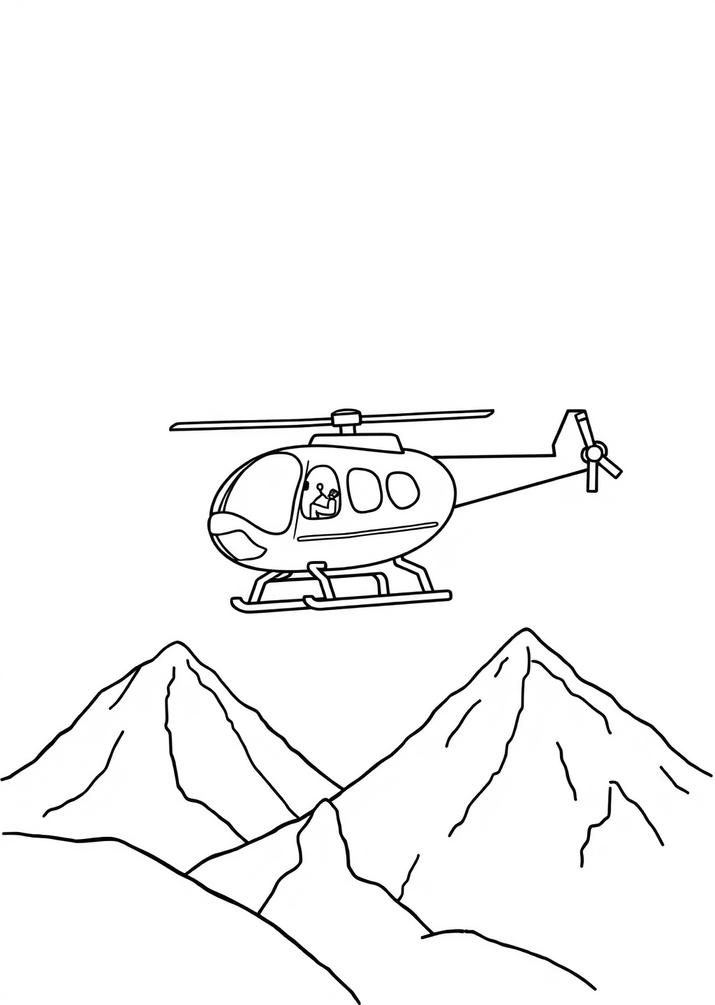 Ausmalbild: Rettungshubschrauber