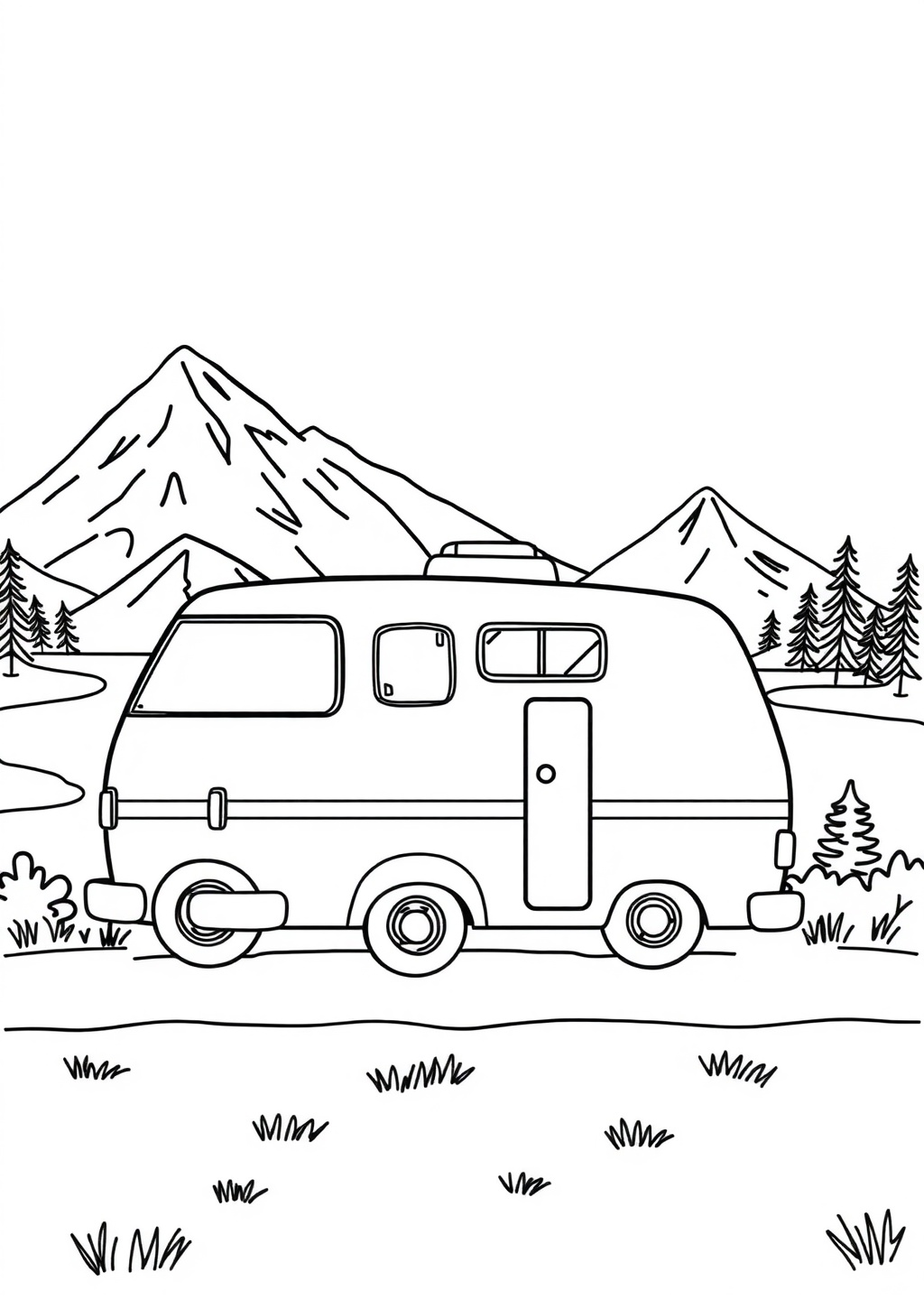 Ausmalbild: Wohnmobil