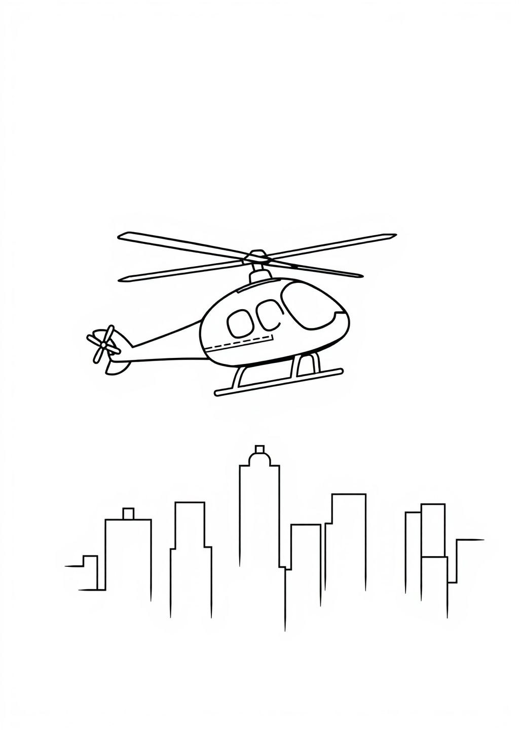 Ausmalbild: Hubschrauber