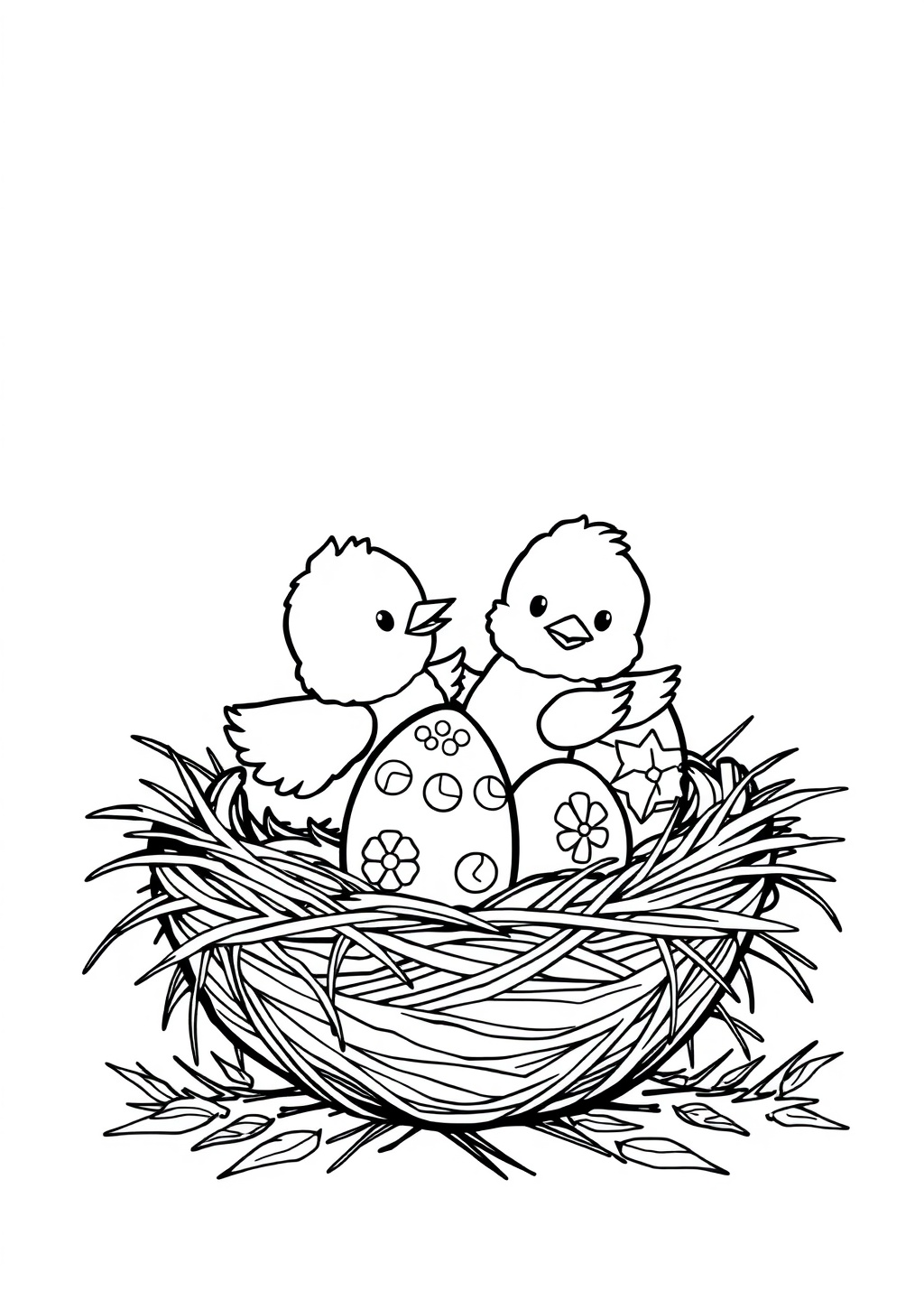 Ausmalbild: Osterküken