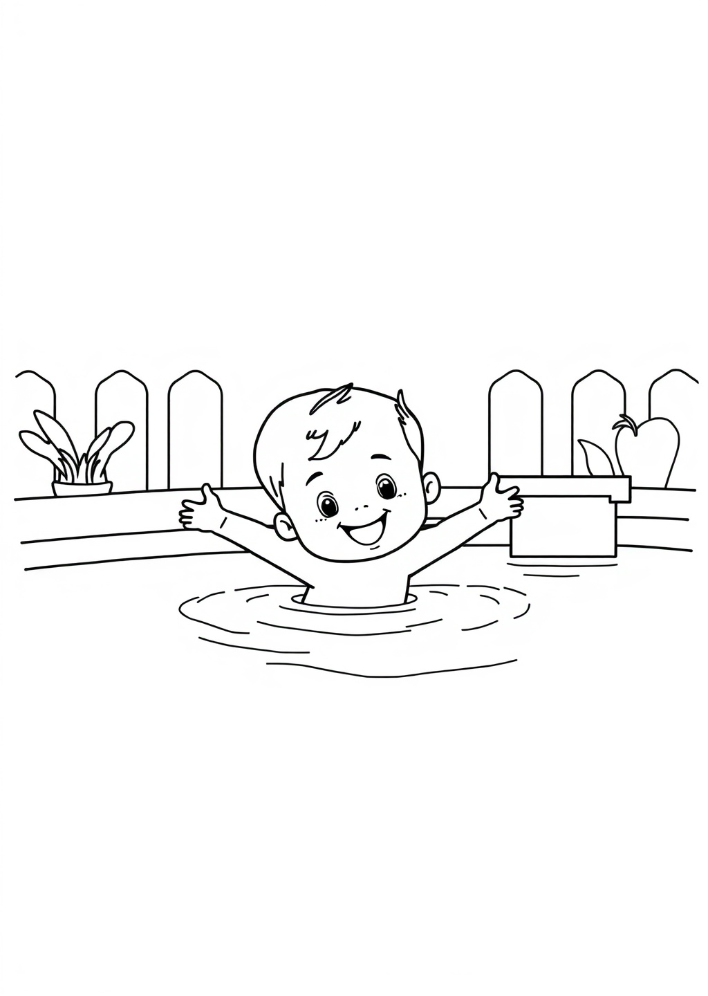 Ausmalbild: Schwimmen