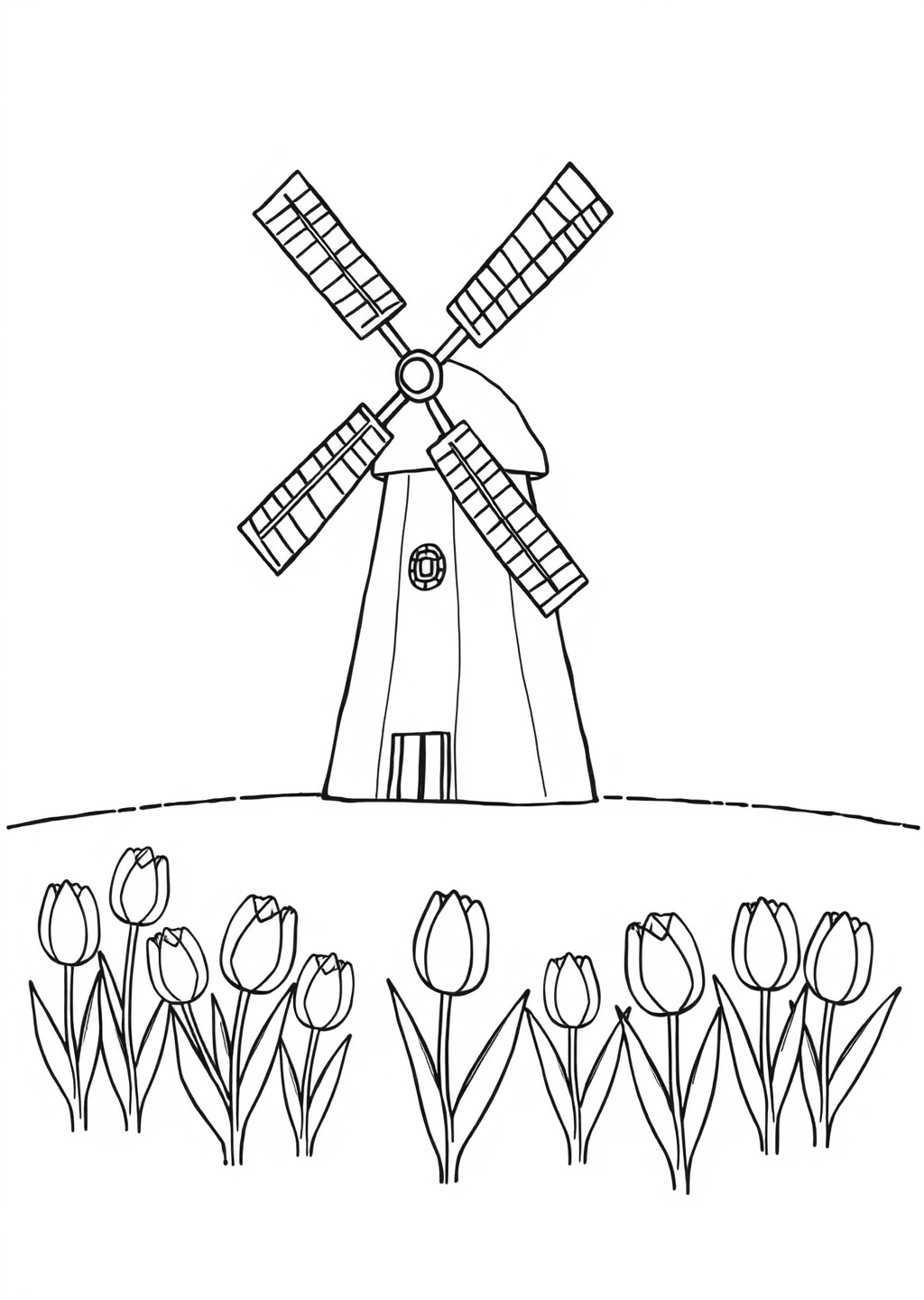 Ausmalbild: Windmühle