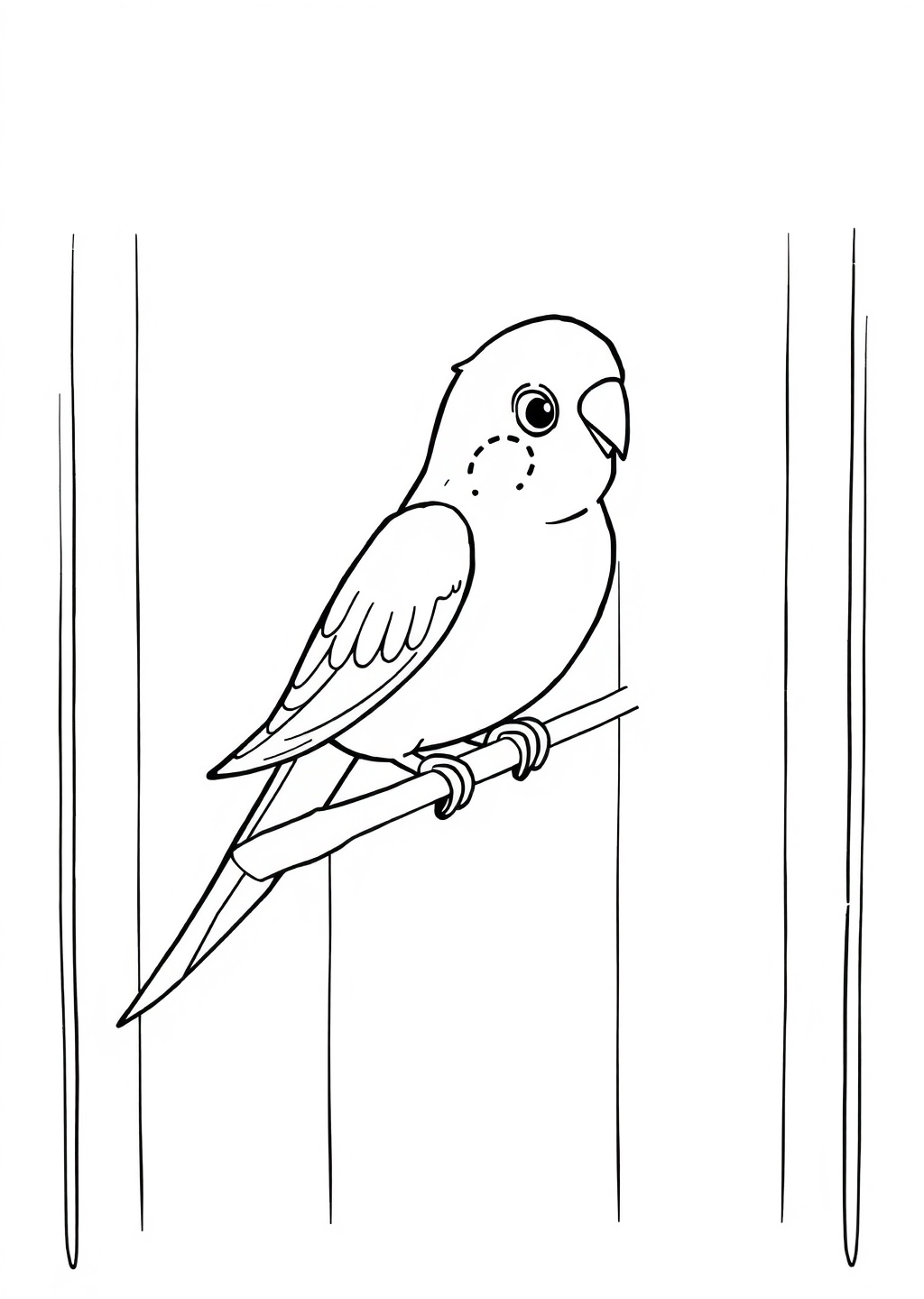 Ausmalbild: Wellensittich