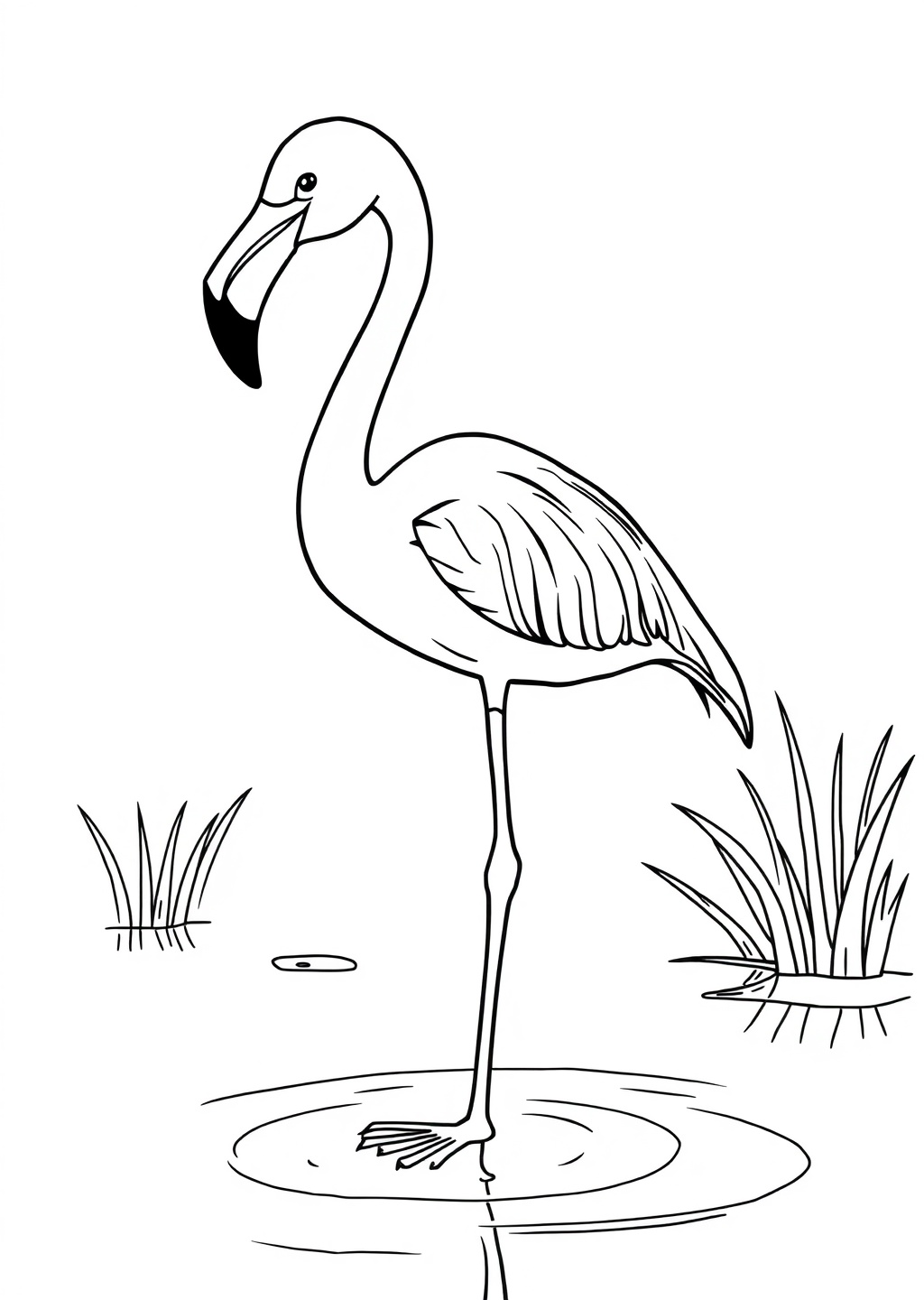 Ausmalbild: Flamingo