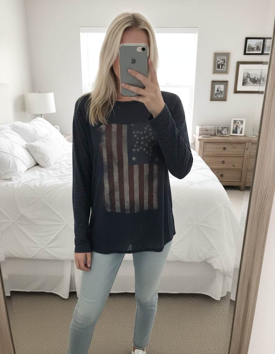 AI-enhanced long sleeve shirt photo for Vinted listing