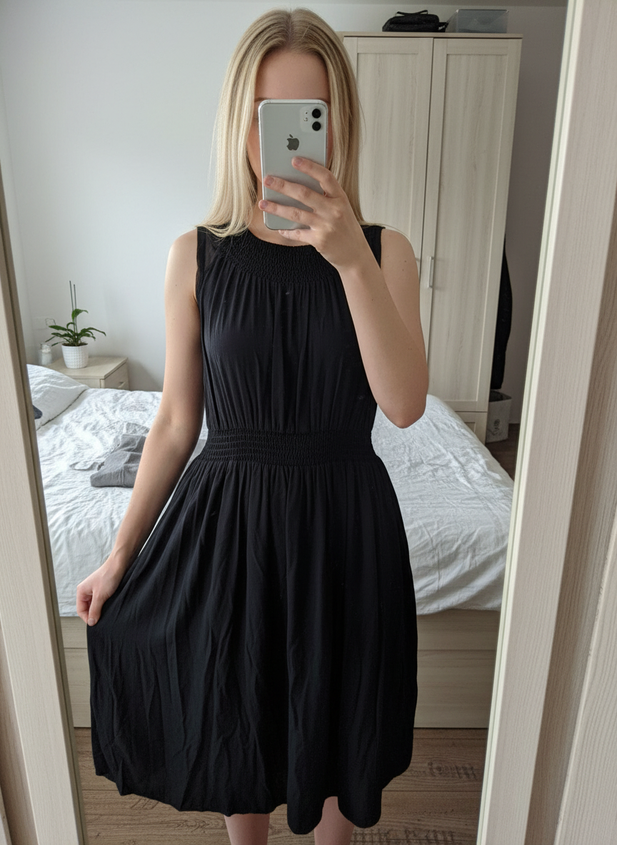 AI-enhanced dress photo for Vinted listing