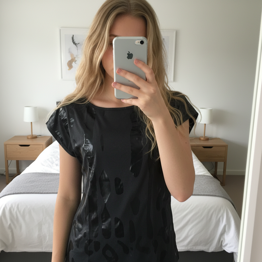 AI-enhanced athletic shirt photo for Vinted listing