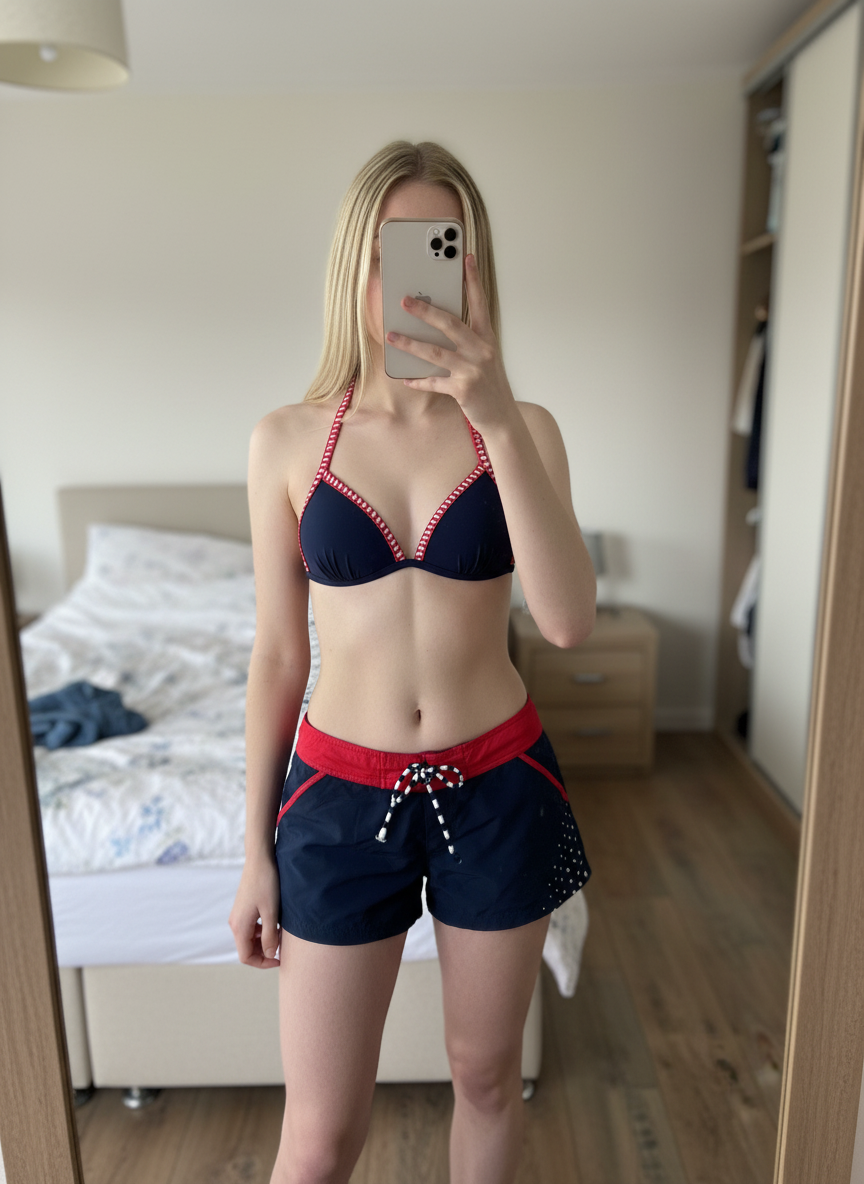 AI-enhanced swimwear photo for Vinted listing