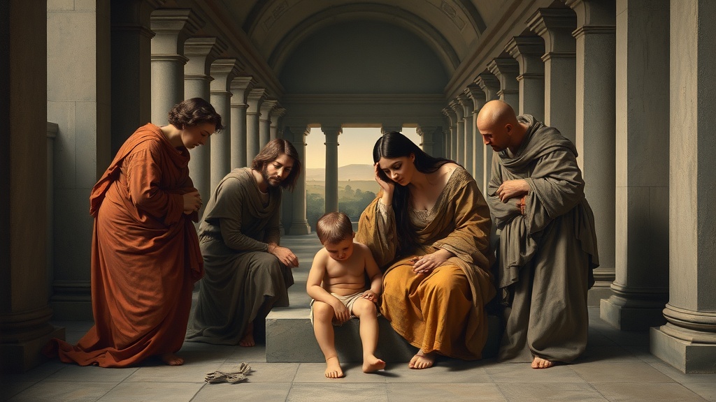 Renaissance style consoling tableau