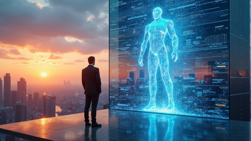 Representación de la automatización y el futuro del trabajo impulsado por la IA de Meta