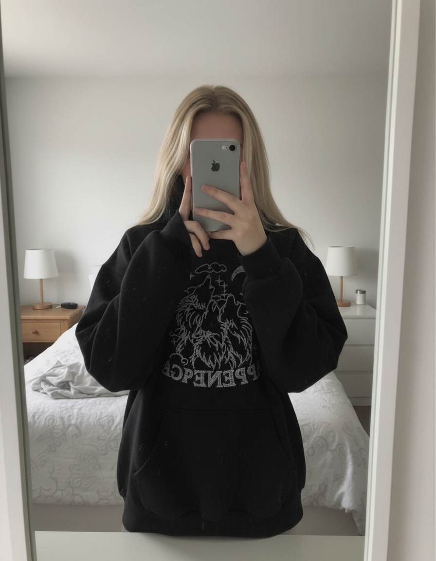 AI-enhanced hoodie photo for Vinted listing