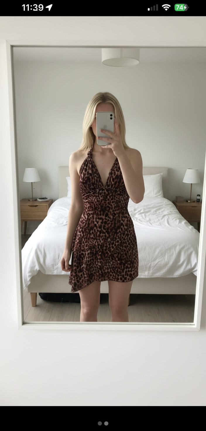 AI-enhanced mini dress photo for Vinted listing