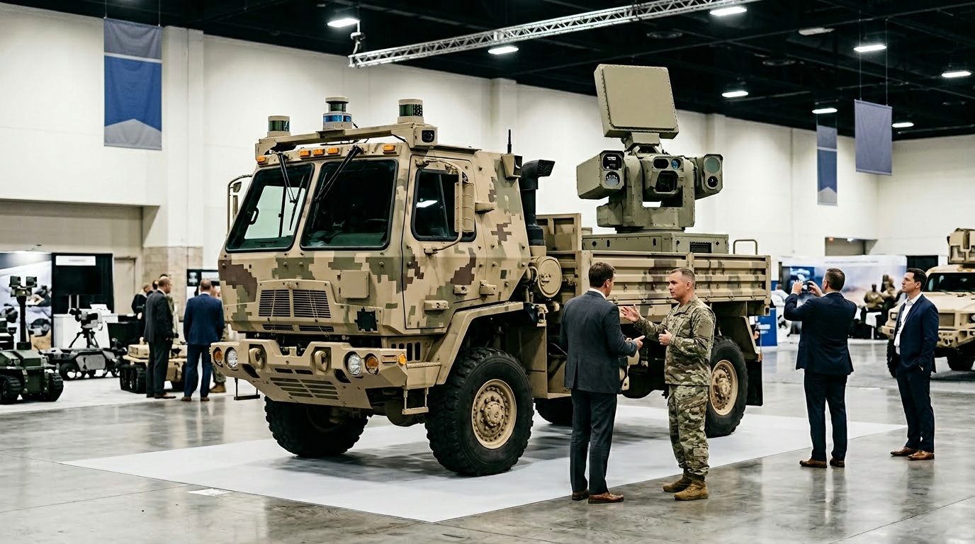 General Dynamics-led team unveils self-driving truck with microwave counter-drone tech