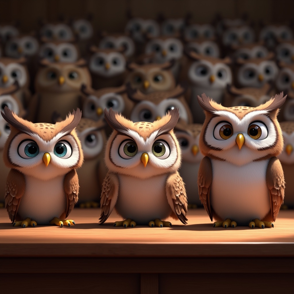 a-meeting-of-owls-four-owls-are-presenting-at-the-29kqvn8z42