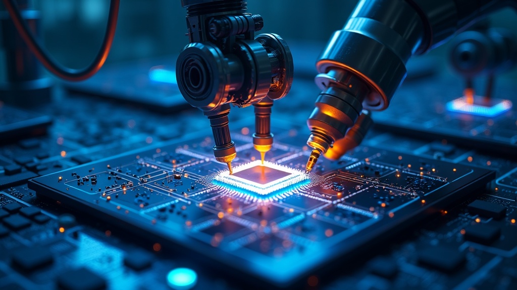 Centro de datos iluminado con servidores avanzados impulsados por AGI CPU