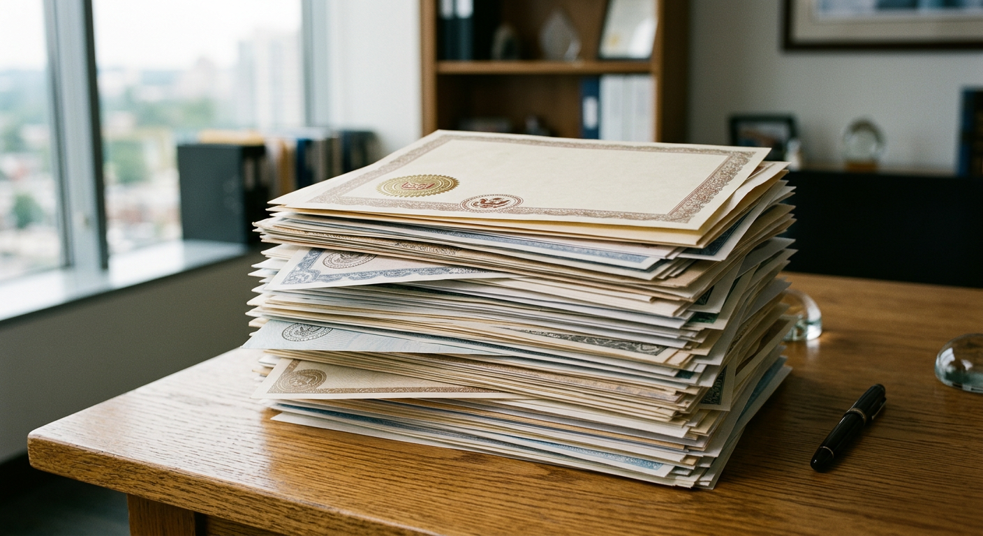 Clean, minimal photograph related to sober living licensing requirements: a state-by-state compliance guide in recovery housing. No people, no text.