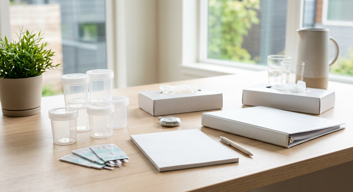 Clean, minimal photograph related to how to set up a drug testing program for your sober living home in recovery housing. No people, no text.