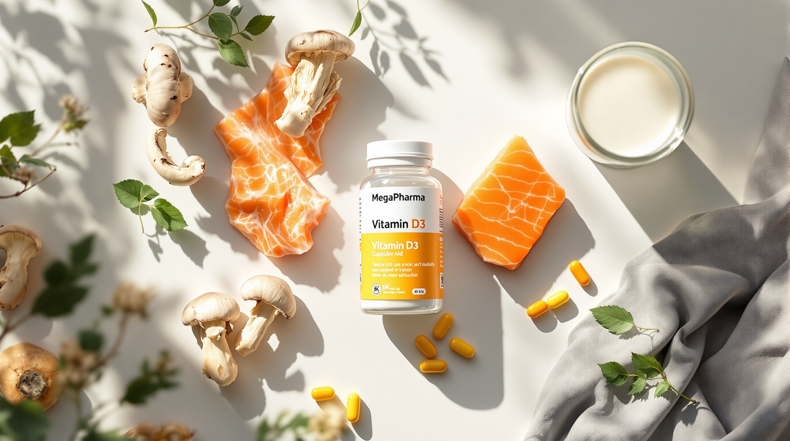 메가파마 비타민D 보충제와 비타민D 풍부 자연 식품들, 균형 잡힌 섭취 전략