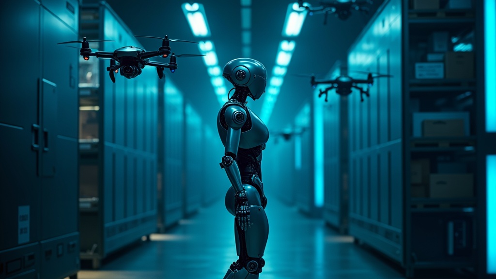 Robot humanoide Sprout de Fauna Robotics en un entorno de laboratorio.