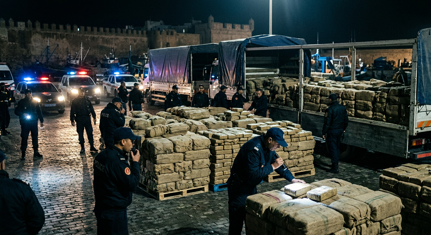 Essaouira police thwart international drug trafficking seizing over 11 tons of cannabis resin - Yabiladi.com
