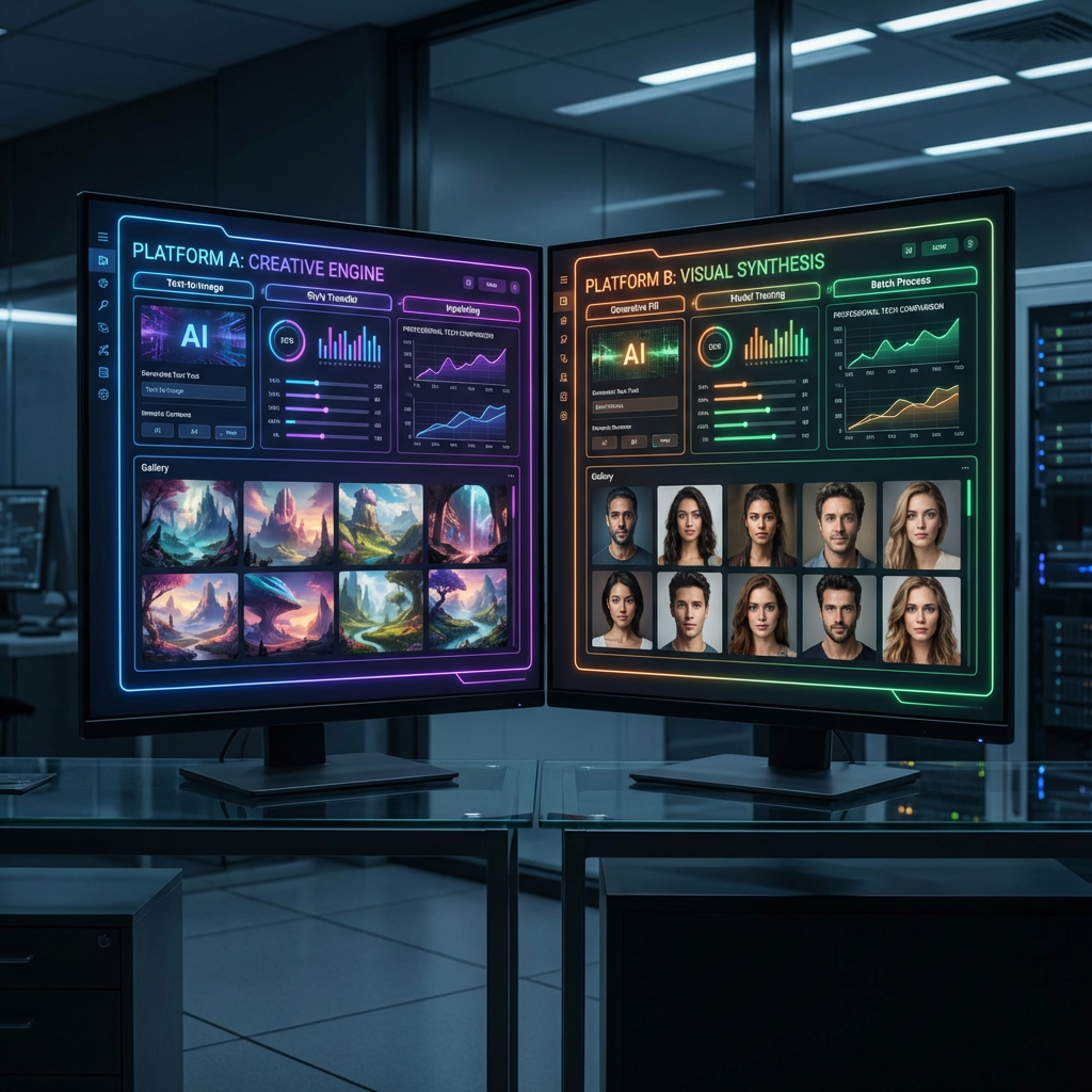 Side by side AI platform comparison between Nano Banana 2 and LOVO AI