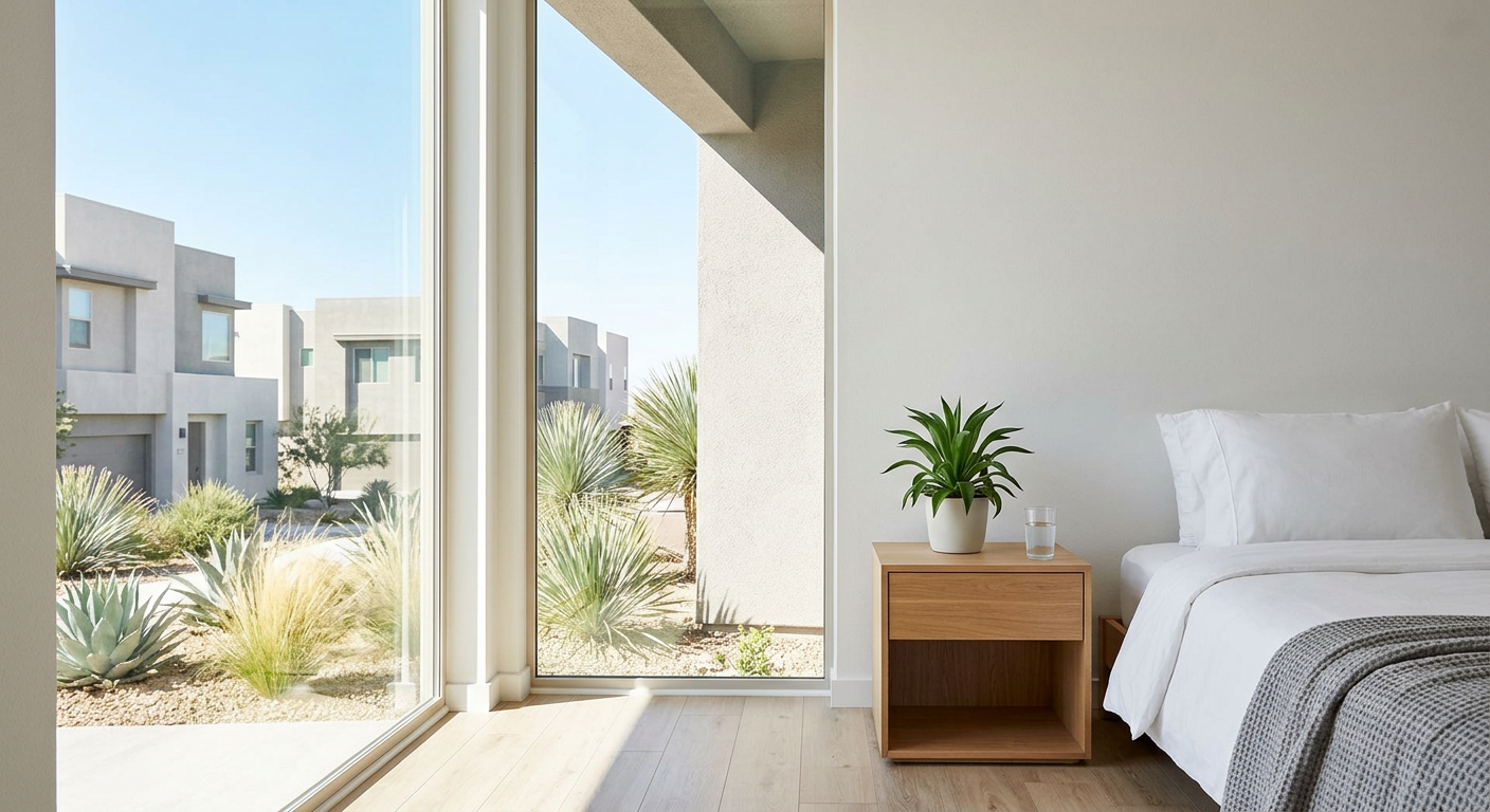 Clean, minimal photograph related to nevada sober living: las vegas market opportunities in recovery housing. No people, no text.