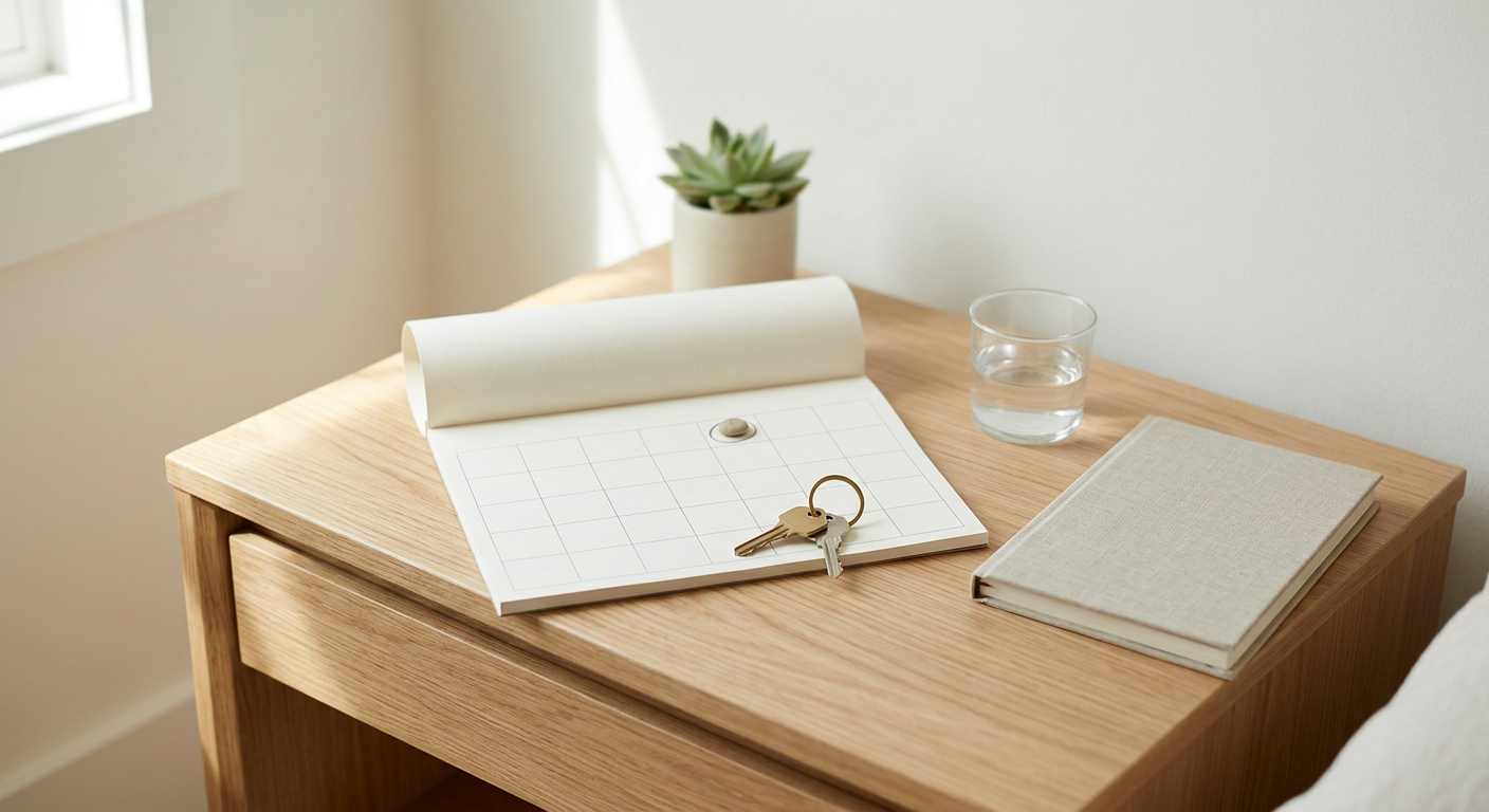 Clean, minimal photograph related to what is the average cost of sober living per month? in recovery housing. No people, no text.