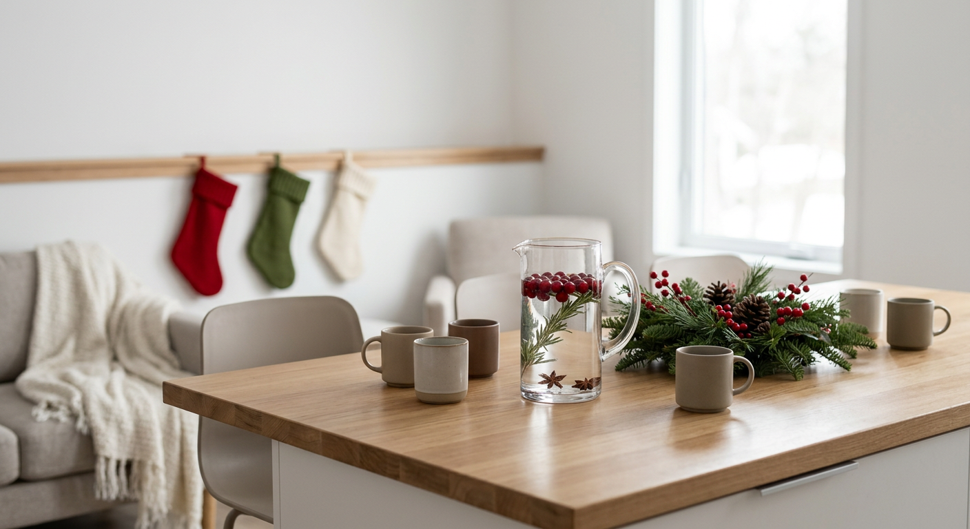 Clean, minimal photograph related to sober living during the holidays: how homes handle it in recovery housing. No people, no text.